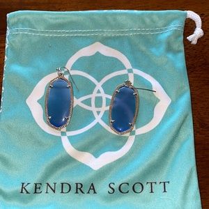 Kendra Scott Silver & Blue Elle Drop Earrings